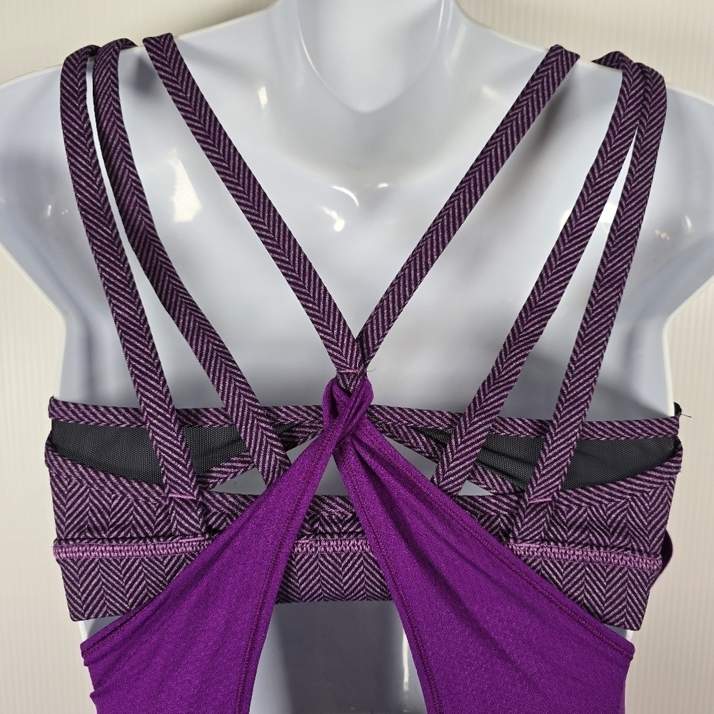 Lululemon Womens Double Layered Tank Top In Bright Purple &Sports Bra Size 8 - Picture 6 of 10